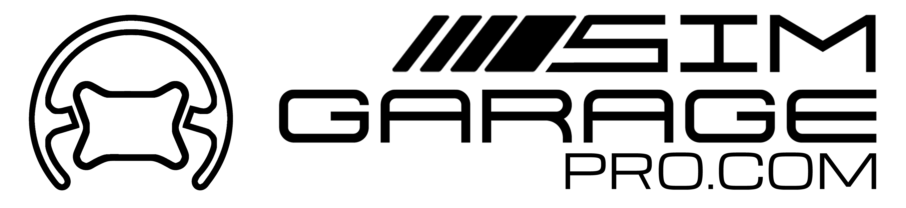Complete SIM Garage Pro.com logo, Black version