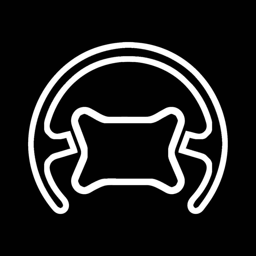 Symbol on a solid square, White artwork on black